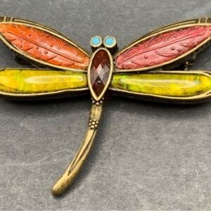 Colorful Liz Claiborne Dragonfly Brooch
